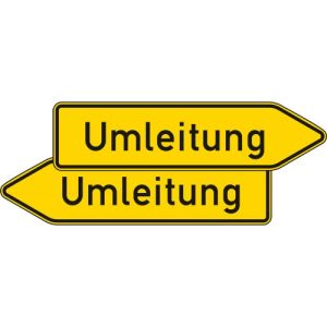 Umleitungswegweiser, doppelseitig (Verkehrsschild Nr. 454-40)