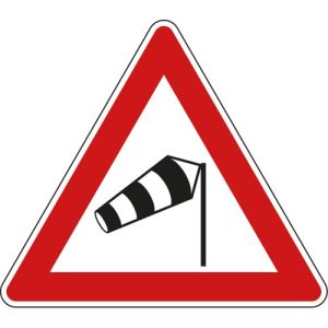 VZ 117-10 VZ 117-10: Verkehrsschild Seitenwind rechts