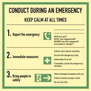 Verhalten im Notfall / Conduct during an emergency - Englisch