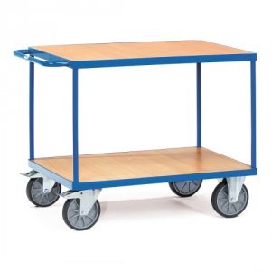 Schwerer Tischwagen mit 2 Holzböden - Tragkraft 500 / 600 kg