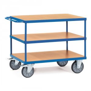 Schwerer Tischwagen mit 3 Holzböden - Tragkraft 500 / 600 kg