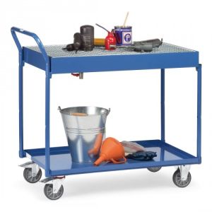 Tischwagen mit 2 Stahlblechwannen mit konischem Ablauf und Ablasshahn - Tragkraft 250 kg