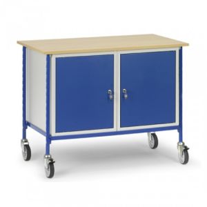 Rolltisch mit 2 Flügeltürschränken - Tragkraft 150 kg
