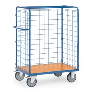 Paketwagen mit Drahtgitterwänden - Gesamthöhe 1500 mm - Tragkraft 600 kg