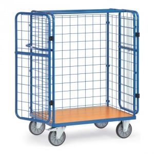 Paketwagen mit Drahtgitterwänden und Doppel-Flügeltür - Gesamthöhe 1500 mm - Tragkraft 600 kg