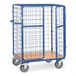 Paketwagen mit Drahtgitterwänden und Doppel-Flügeltür - Gesamthöhe 1500 mm - Tragkraft 600 kg