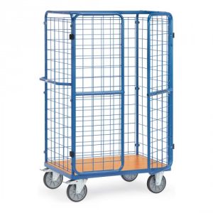 Paketwagen mit Drahtgitterwänden und Doppel-Flügeltür - Gesamthöhe 1800 mm - Tragkraft 600 kg