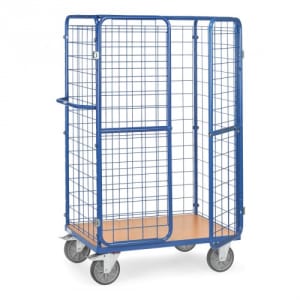 Paketwagen mit Drahtgitterwänden und Doppel-Flügeltür - Gesamthöhe 1800 mm - Tragkraft 600 kg