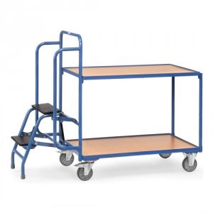 Kommissionierwagen mit 2 Böden und Trittstufen - Tragkraft 250 kg