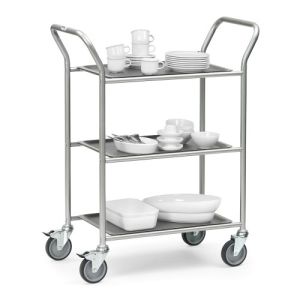 Servierwagen mit 3 abnehmbaren Tabletts - Tragkraft 90 kg