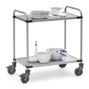 Edelstahlwagen mit 2 Böden - Tragkraft 120 kg