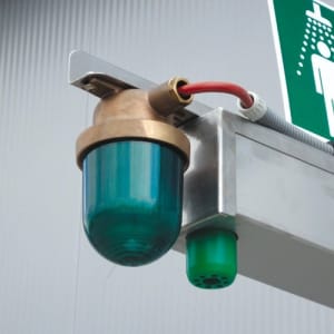 Positionsleuchte (grün) für Industrie-Notduschen