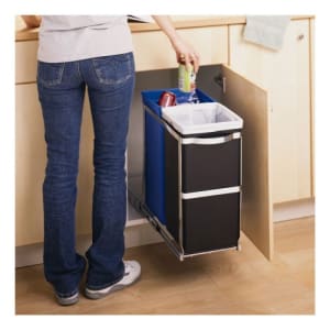 Recycling-Abfallsammler zum Einbauen und Herausziehen, Simplehuman - Inhalt 20 + 15 Liter