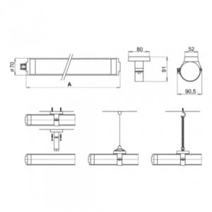 EX-Rohrleuchte X-LUX CLASSIC (Wand-/Deckenaufbau)