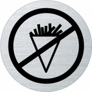 Piktogramm - Essen verboten (rund, mit Rand)
