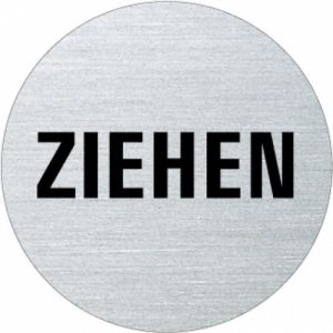 Textschild - Ziehen (rund)