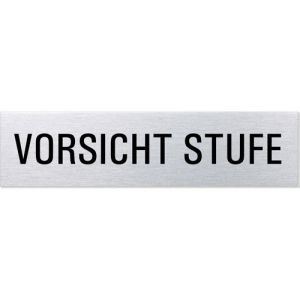 Textschild - Vorsicht Stufe (eckig)