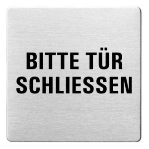 Textschild - Bitte Tür schließen (ecken abgerundet)