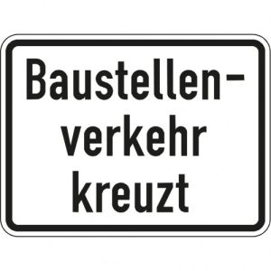 Zusatzzeichen VZ Zusatzzeichen 235 Zusatzschild Baustellenverkehr kreuzt Zusatzzeichen 2132