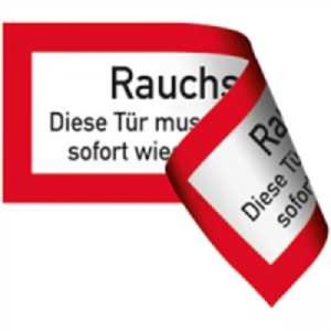 Rauchschutztür - Diese Tür muss nach Durchgang stets sofort wieder geschlossen werden nach DIN 4066
