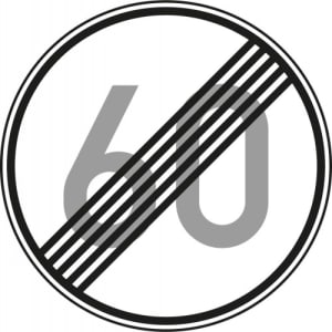 VZ 278 Höchstgeschwindigkeit Ende - Verkehrsschild VZ 278