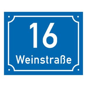 Emaille-Hausnummernschild - Rechteckig