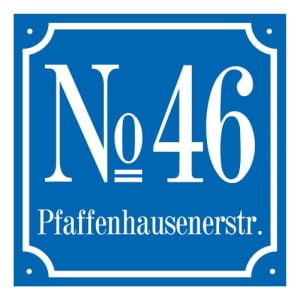 Emaille-Hausnummernschild - Rechteckig
