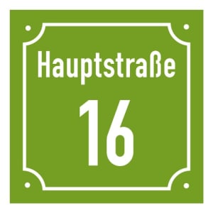 Emaille-Hausnummernschild - Rechteckig