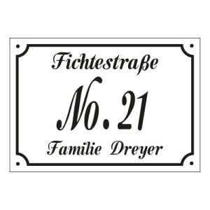 Emaille-Hausnummernschild - Rechteckig