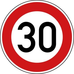 VZ 274-53 VZ 274-53 Höchstgeschwindigkeit 30 km/h Schild