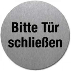 Textschild - Bitte Tür schließen (rund) Typ 2