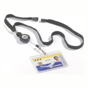 Ausweishalter JOJO mit Federhaken und Textilband, Durable (10er VPE)