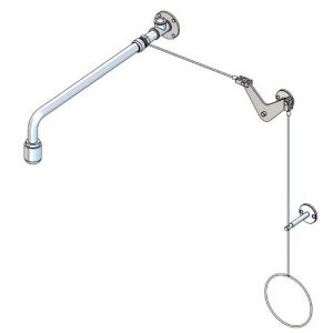 Variable Notdusche mit Zugstangenumlenkung (Über-Tür-Montage Aufputz)