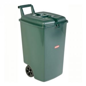 Mobile Mülltonne mit separatem Deckel und Rollen - Inhalt 90 Liter