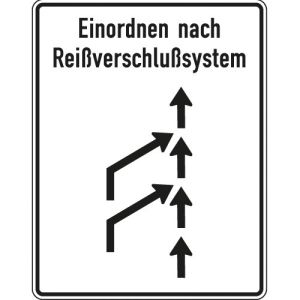 Reißverschlussverfahren Schild Reißverschlussverfahren Schild gemäß StVO