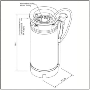 Tank Augendusche mit Edelstahltank - 16 Liter