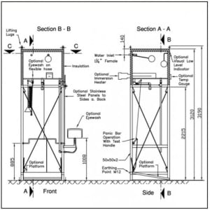 Tank Notdusche - 350 Liter