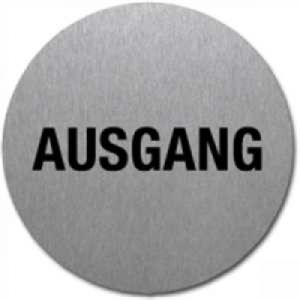 Textschild - Ausgang (rund) Typ 2