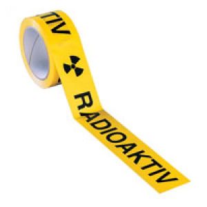 Paketband / Verpackungsband mit Warnhinweis Radioaktiv
