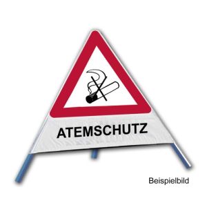 Faltsignal - Rauchverbot mit Text: ATEMSCHUTZ