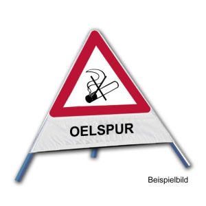 Faltsignal - Rauchverbot mit Text: OELSPUR