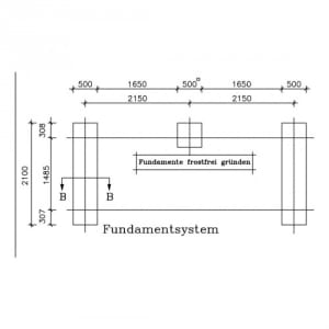 Überdachung Modell Leipzig, L 14 (einseitig) - Baukastensystem