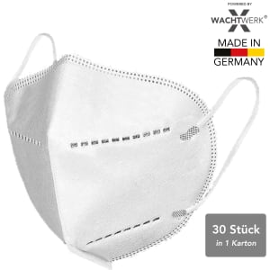 30 Stück FFP2 Atemschutzmaske NR ohne Ventil, 4-lagig | Kartonware