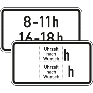 Zeitliche Beschränkung Zusatzschild VZ 1040-31