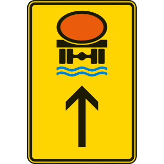 Wegweiser für Fahrzeuge mit wassergefährdender Ladung, geradeaus - Verkehrsschild VZ 422-34