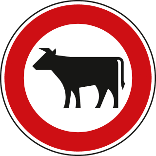 Verbot für Viehtrieb - Verkehrsschild VZ 257-53