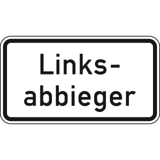 Linksabbieger - Verkehrsschild VZ 1007-54