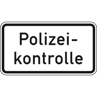 Polizeikontrolle - Verkehrsschild VZ 1007-58