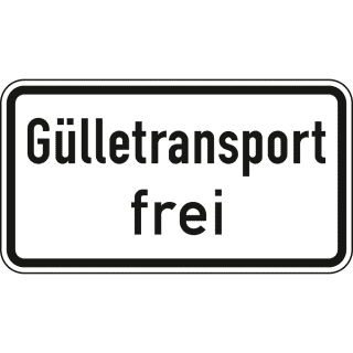 Gülletransport frei - Verkehrsschild VZ 1026-62