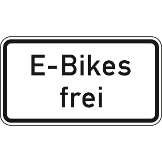 E-Bikes frei - Verkehrsschild VZ 1026-63